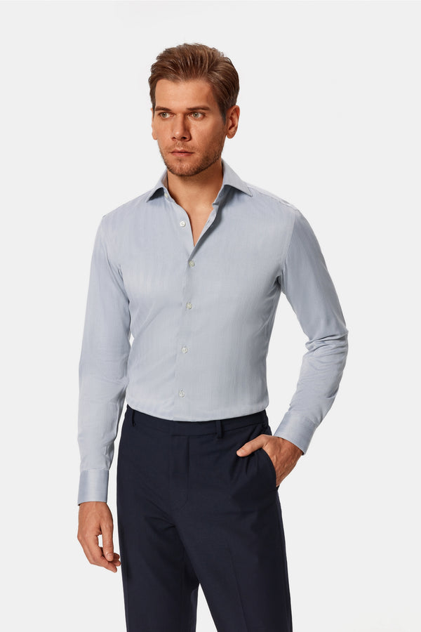 Van Patten Gray Herringbone Lucious Non-Iron Shirt
