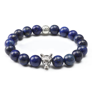 Warrior Wolf Lapis Lazuli Bracelet