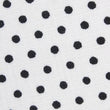 White with Black Polkadot Cotton Fabric Self Bowtie