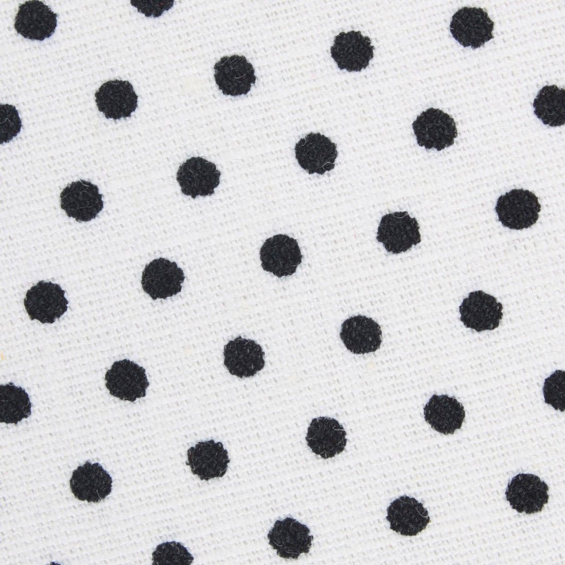 White with Black Polkadot Cotton Fabric Self Bowtie