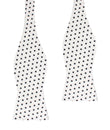 White with Black Polkadot Cotton Self Bow Tie