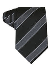 Windsor Charcoal Silver Stripe Tie