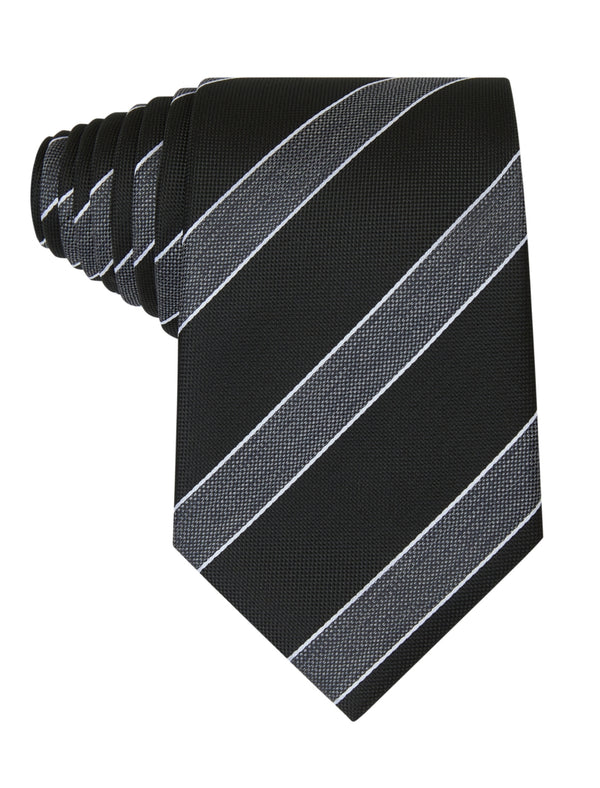 Windsor Charcoal Silver Stripe Tie