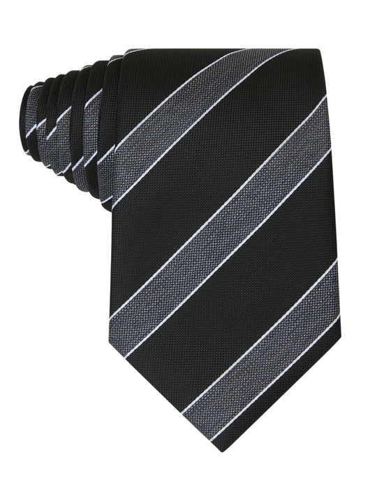 Windsor Charcoal Silver Stripe Tie