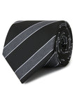 Windsor Charcoal Silver Stripe Tie