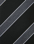Windsor Charcoal Silver Stripe Tie