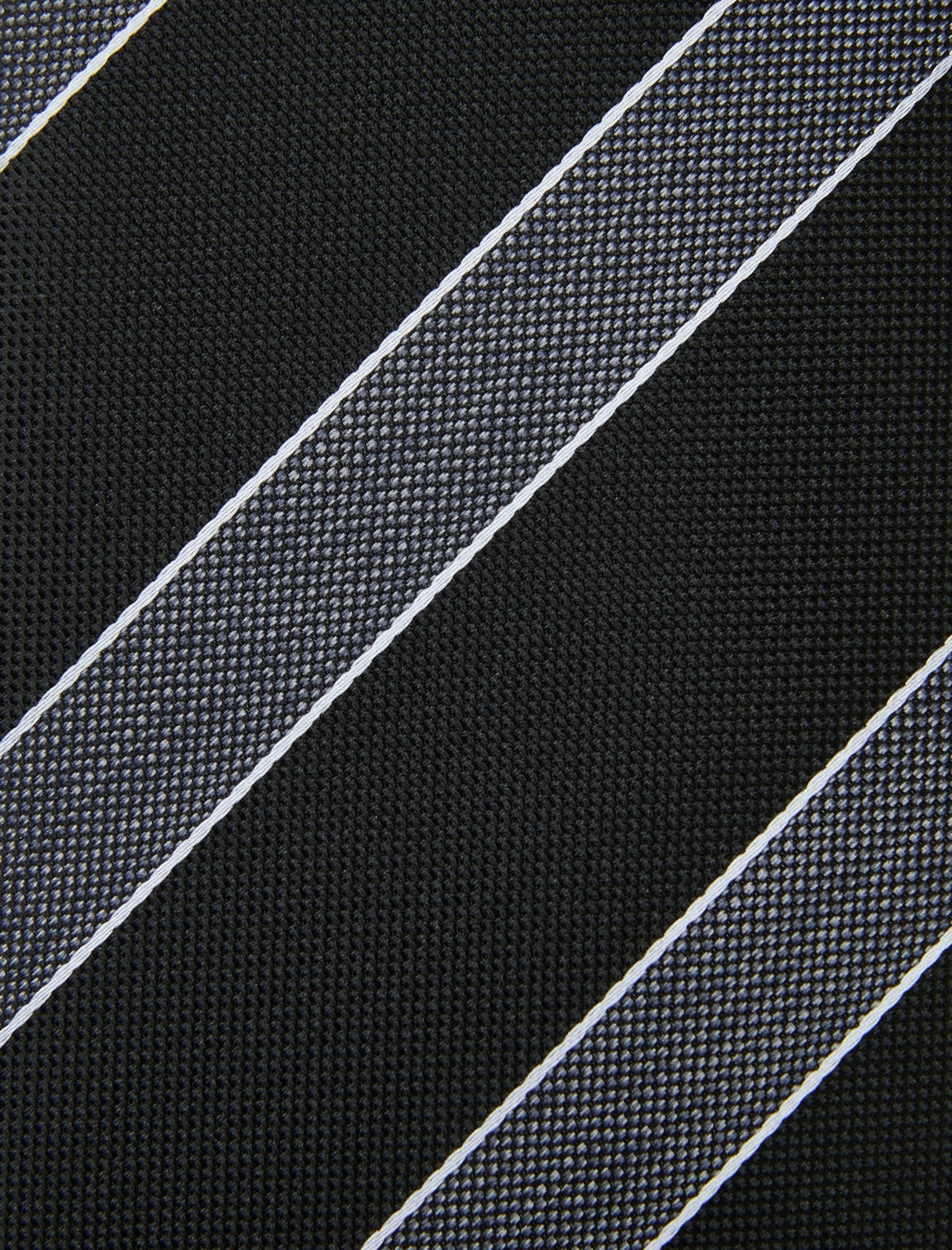Windsor Charcoal Silver Stripe Tie