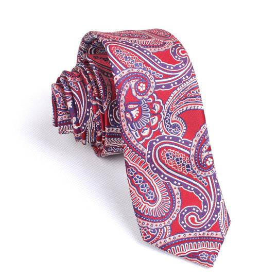 Paisley Red - Skinny Tie
