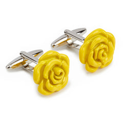 Yellow Rose Metal Cufflinks