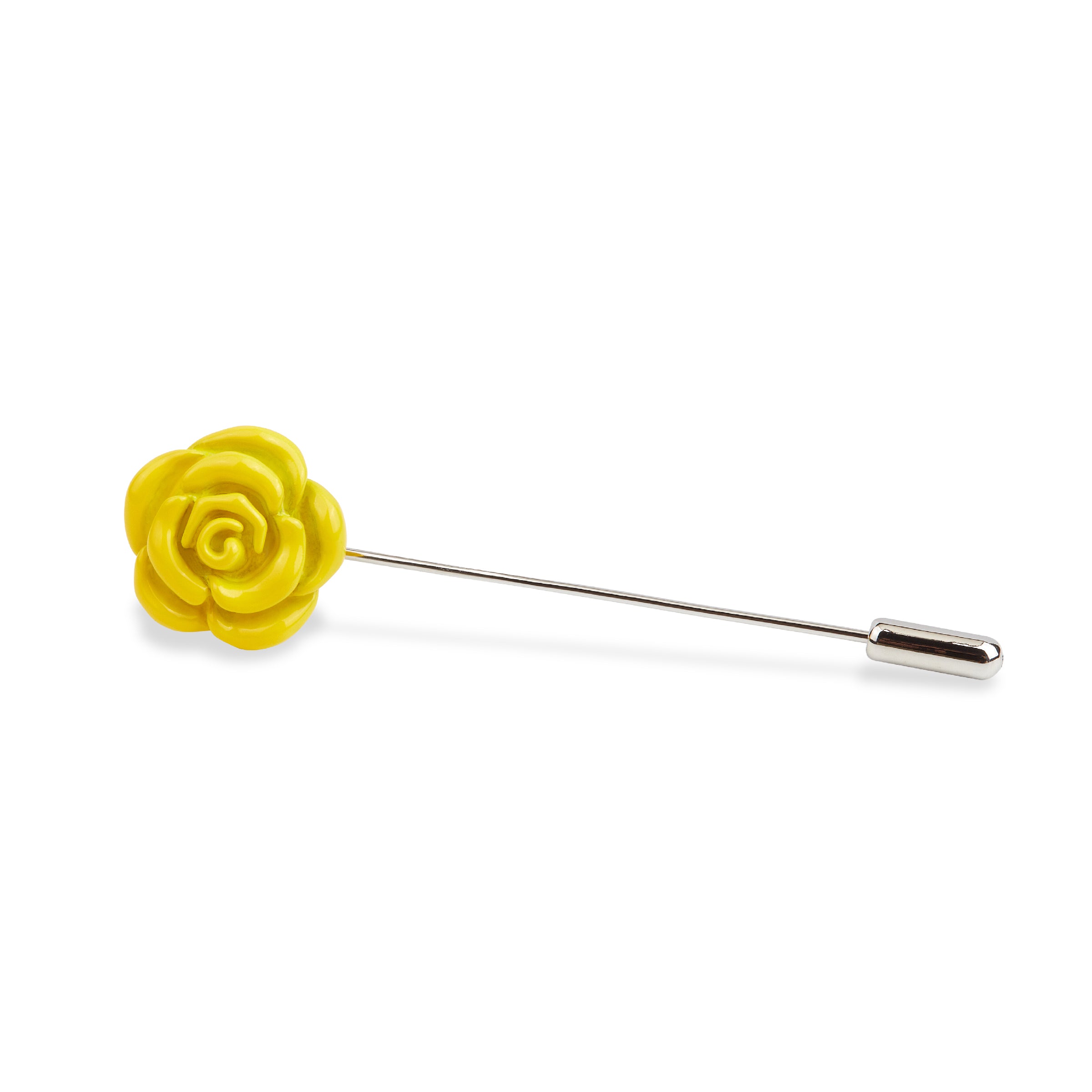 Yellow Rose Metal Lapel Pin Wedding