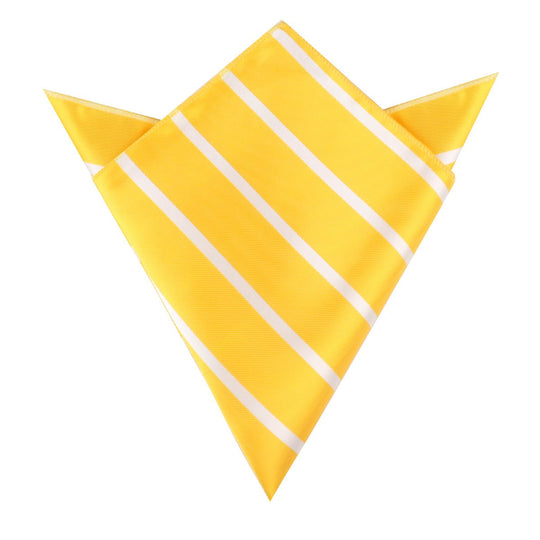 Yellow Striped Pocket Square