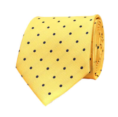 Yellow Tie with Polka Dots