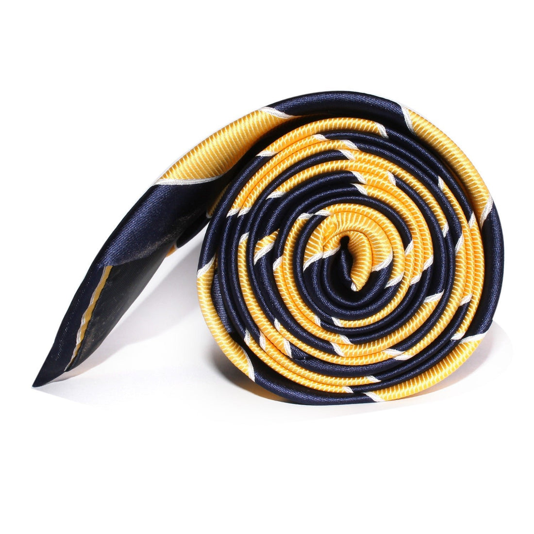 Yellow and Navy Blue Striped Tie