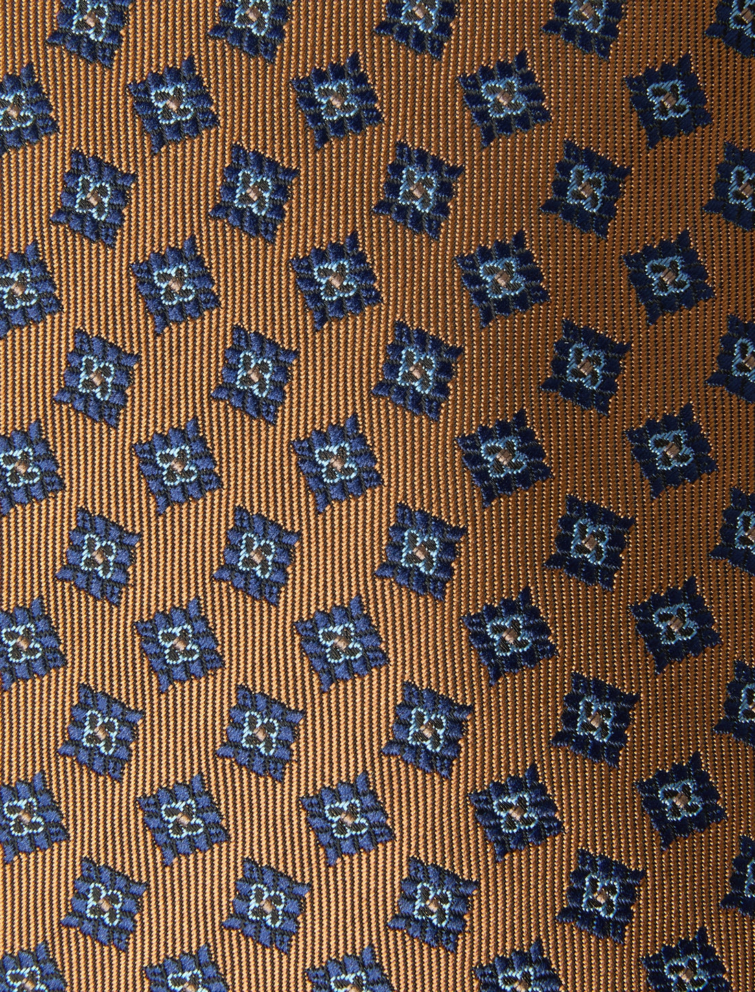 Crestwood Autumn Blue Necktie - knotted view, autumnal blue - OTAA