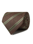 Timber Green Stripe Necktie - brown and green stripe detail - OTAA