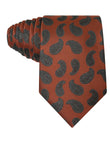 Redfield Grey Paisley Teardrop Necktie