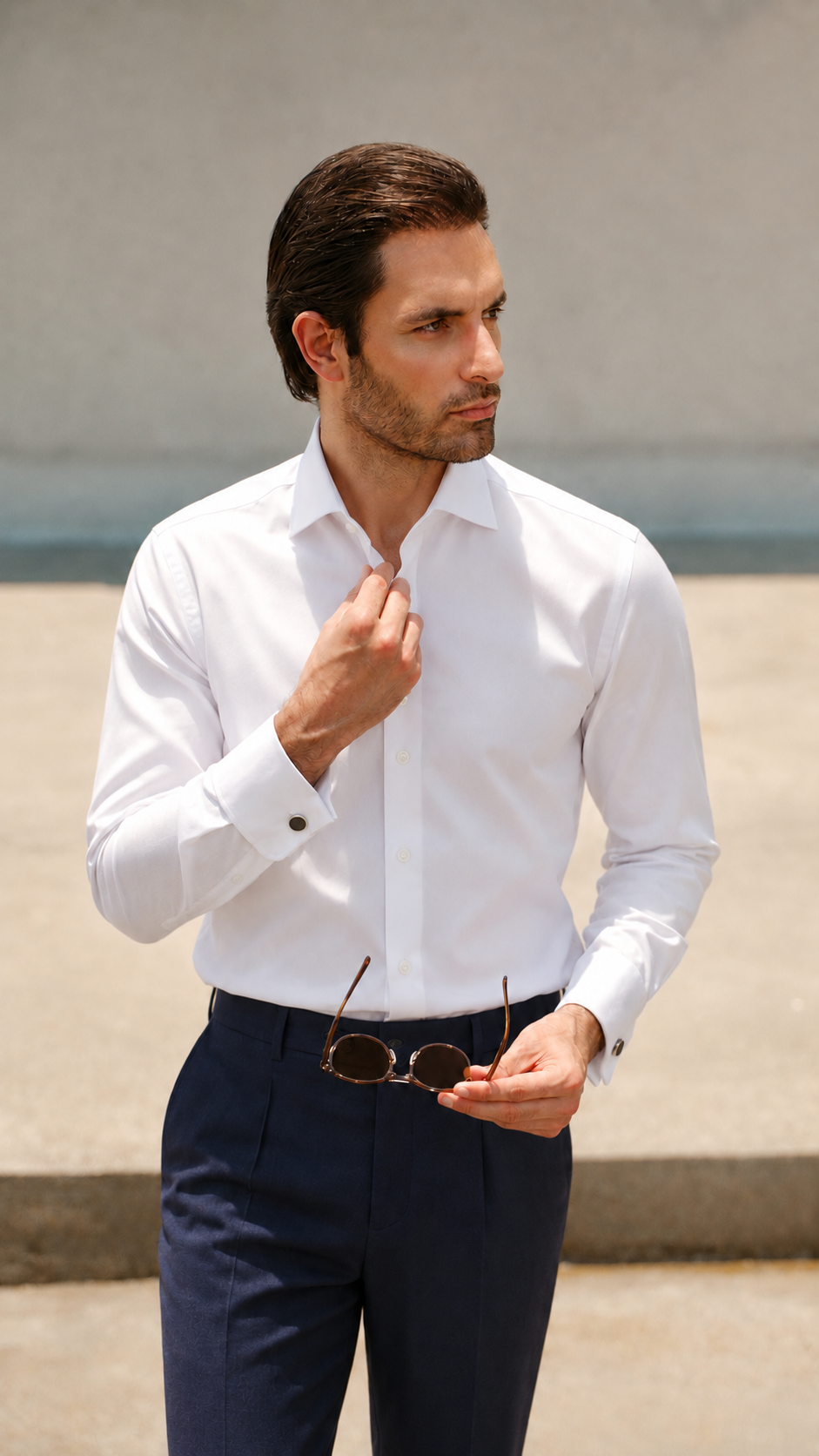 Windsor Royal White French Cuff Easy-Iron Twill Shirt