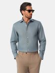 Sherwood Sage Easy-Iron Twill Shirt - sage green classic fit outfit - OTAA