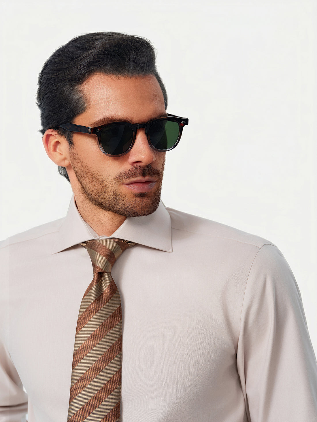 Hawthorne Khaki Easy-Iron Twill Shirt - khaki shirt lifestyle - OTAA