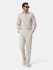 Hawthorne Khaki Easy-Iron Twill Shirt - khaki classic fit, worn view - OTAA