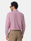 Redford Crimson Stripe Non-Iron Poplin Shirt - crimson stripe shirt lifestyle - OTAA