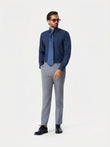 Pelham Admiral Heather Easy-Iron Twill Shirt - navy heather twill outfit view - OTAA
