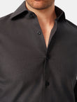 Blackwood Charcoal Heather Easy-Iron Twill Shirt - charcoal heather shirt additional view - OTAA