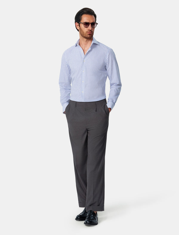 Paxton Sapphire Stripe Non-Iron Poplin Shirt