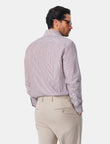 Hartwell Cognac Stripe Non-Iron Poplin Shirt - cognac stripe shirt additional view - OTAA