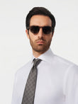 Windsor Royal White Non-Iron Dobby Shirt - white classic fit styled outfit - OTAA