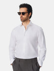 Windsor Royal White Non-Iron Dobby Shirt - white dobby styled detail - OTAA
