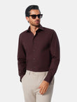 Carlisle Espresso Non-Iron Oxford Shirt - espresso brown shirt additional view - OTAA