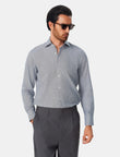 Pemberton Onyx Stripe Easy-Iron Twill Shirt - onyx stripe styled detail - OTAA