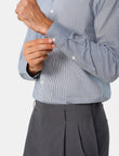 Pemberton Onyx Stripe Easy-Iron Twill Shirt - onyx stripe twill outfit view - OTAA