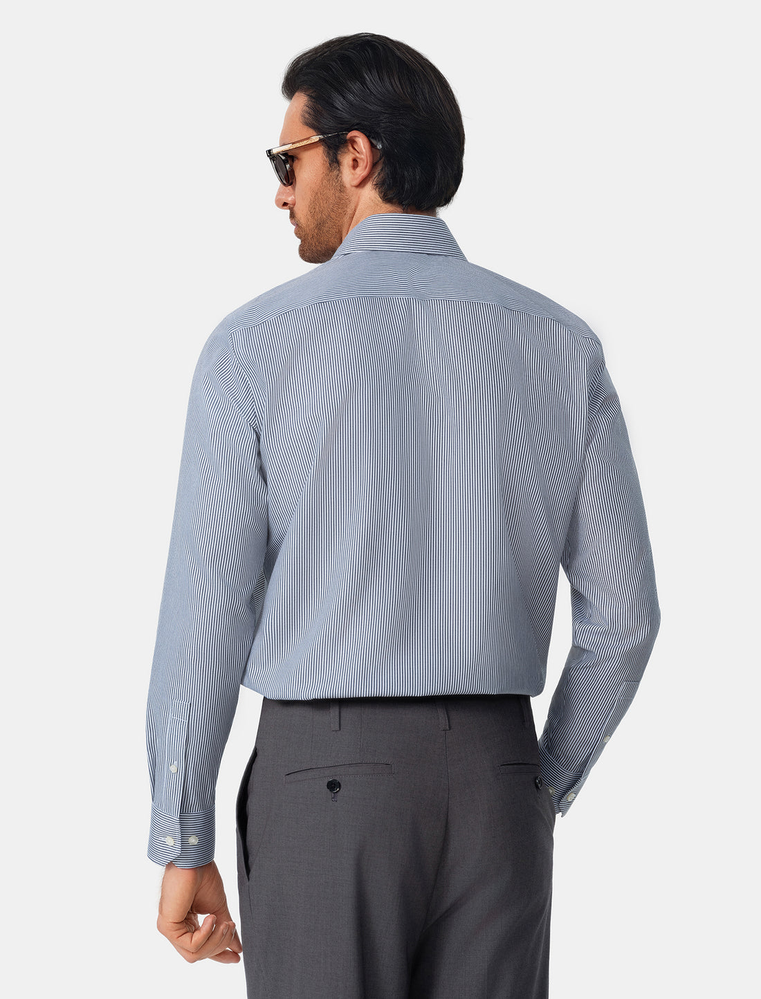 Pemberton Onyx Stripe Easy-Iron Twill Shirt - onyx stripe shirt additional view - OTAA