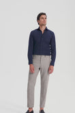 Newhouse Navy Poplin Non-Iron Shirt