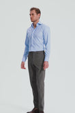 Gekko Gingham Blue Twill Non-Iron Shirt