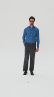 Bellamy Cornflower Heather Easy-Iron Twill Shirt
