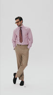 Redford Crimson Stripe Non-Iron Poplin Shirt
