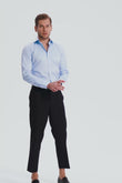 Lapaglia Blue Herringbone Dobby Non-Iron Shirt