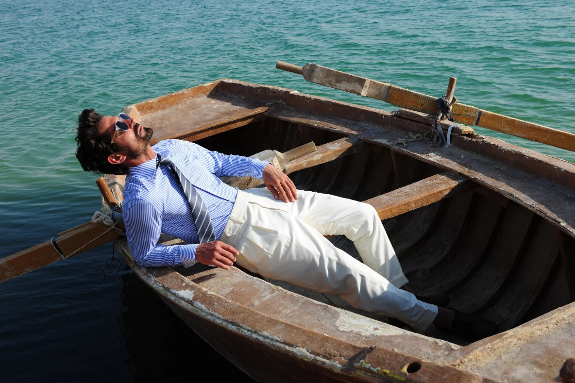 Man dressed for an occasion, tie the focal point