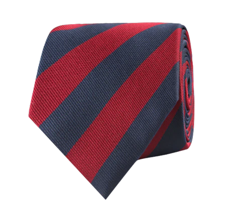 Burgundy and Navy Blue Stripes tie