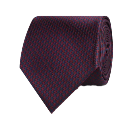 Burgundy Houndstooth tie