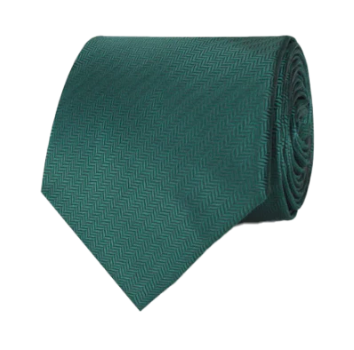 Dark Green Herringbone tie