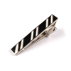 Black and White Stripe Tie Bar