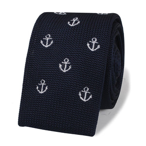 Navy Blue OTAA Anchor Knitted Tie