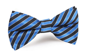 Striped Blue Black Bow Tie