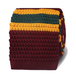 Gable Maroon Striped Knitted Tie