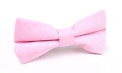Light Pink Cotton Pinstripes Bow Tie 