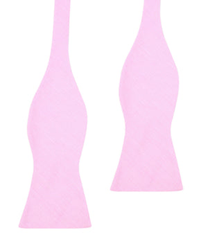 Light Pink Cotton Pinstripes Self Tie Bow Tie